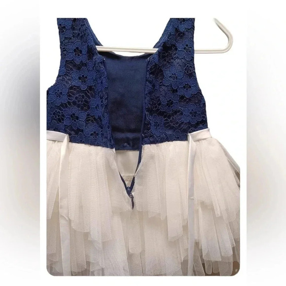 American Princess Blue And  White Tulle Dress Size 12M - Picture 3 of 8